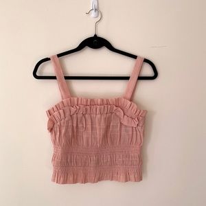 Tularosa Pink Ruffled Cropped Top in L